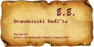 Brandeiszki Beáta névjegykártya